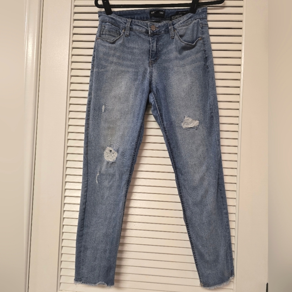 Kenneth Cole New York - Jess Skinny Distressed Denim Jeans With Pockets